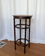 Load image into Gallery viewer, Antique Bentwood Side Table / Stool With Bobbin Legs By Fischel
