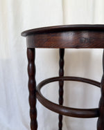 Load image into Gallery viewer, Antique Bentwood Side Table / Stool With Bobbin Legs By Fischel
