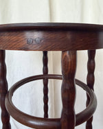 Load image into Gallery viewer, Antique Bentwood Side Table / Stool With Bobbin Legs By Fischel

