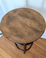 Load image into Gallery viewer, Antique Bentwood Side Table / Stool With Bobbin Legs By Fischel
