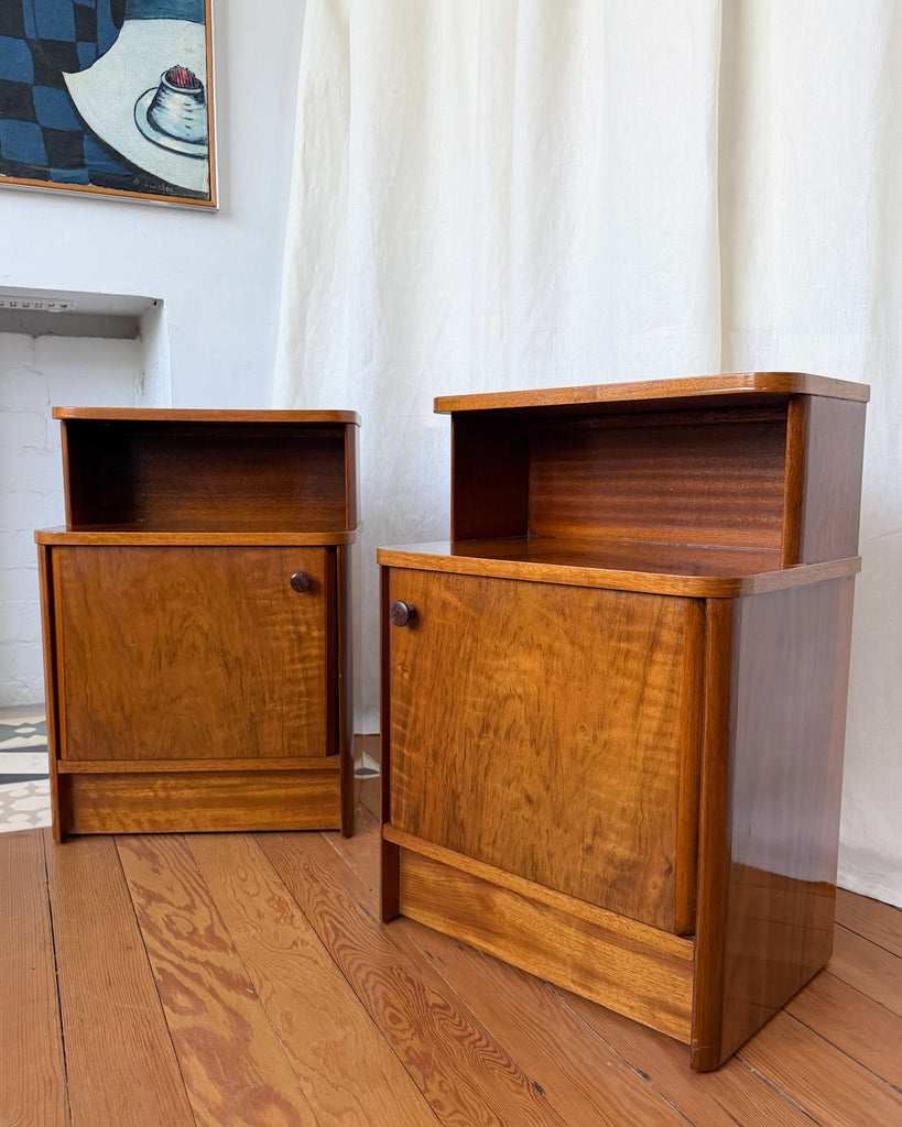 A Pair Of Art Deco Style Bedside Cabinets