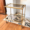 Italian Mid Century Brass Faux Bamboo Drinks Trolley