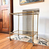 Italian Mid Century Brass Faux Bamboo Drinks Trolley