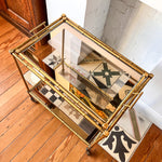 Load image into Gallery viewer, Italian Mid Century Brass Faux Bamboo Drinks Trolley
