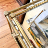 Italian Mid Century Brass Faux Bamboo Drinks Trolley