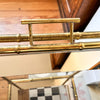 Italian Mid Century Brass Faux Bamboo Drinks Trolley