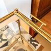 Italian Mid Century Brass Faux Bamboo Drinks Trolley