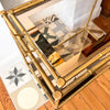 Italian Mid Century Brass Faux Bamboo Drinks Trolley
