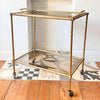 Italian Mid Century Brass Faux Bamboo Drinks Trolley