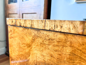 A Pair Of Art Deco Burr Walnut Bedside Cabinets