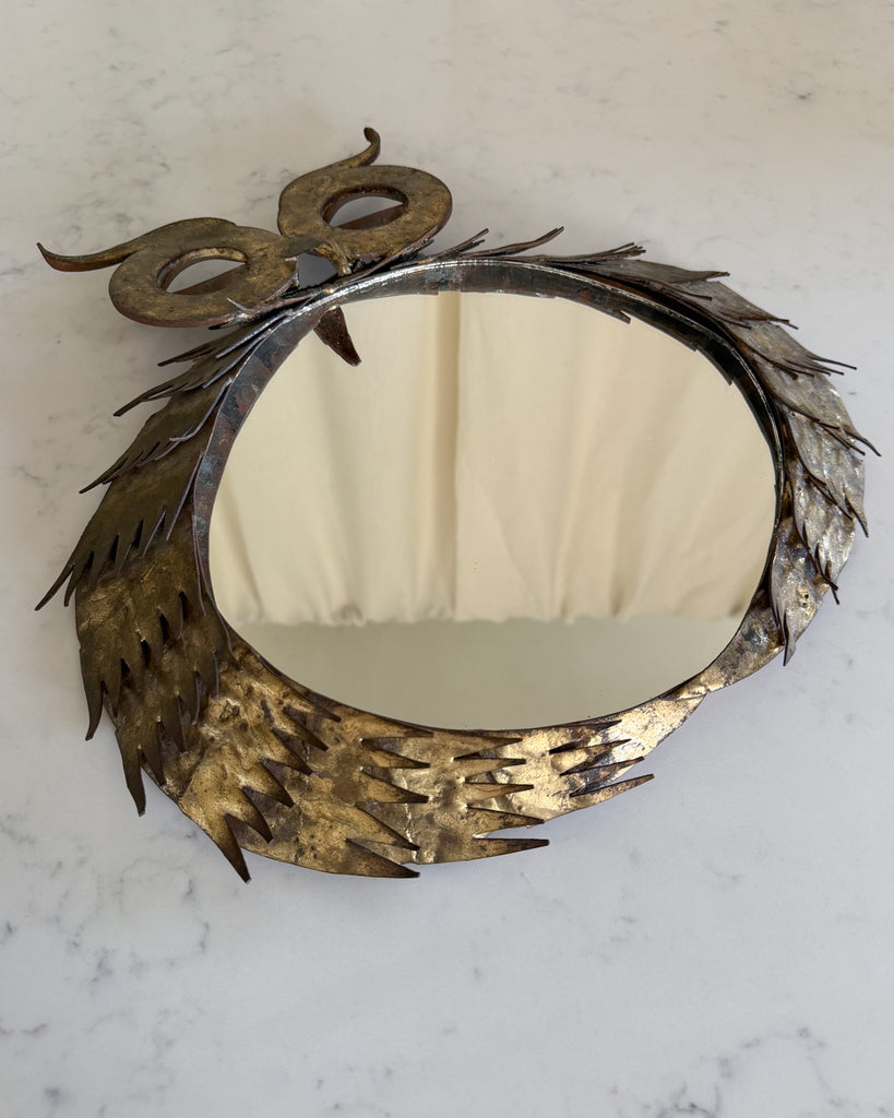 French Mid Century Modern Owl Wall Mirror