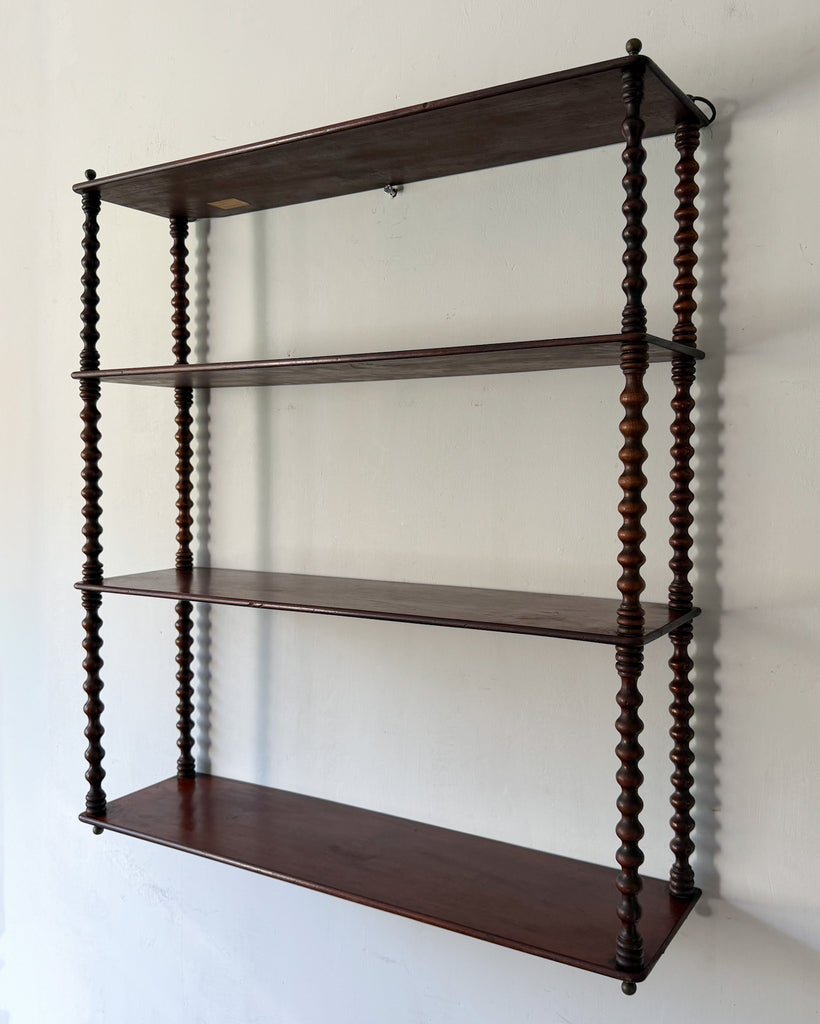 Antique Four Tier Bobbin Wall Shelf