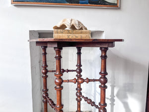 Antique Bobbin Diamond Shaped Side Table