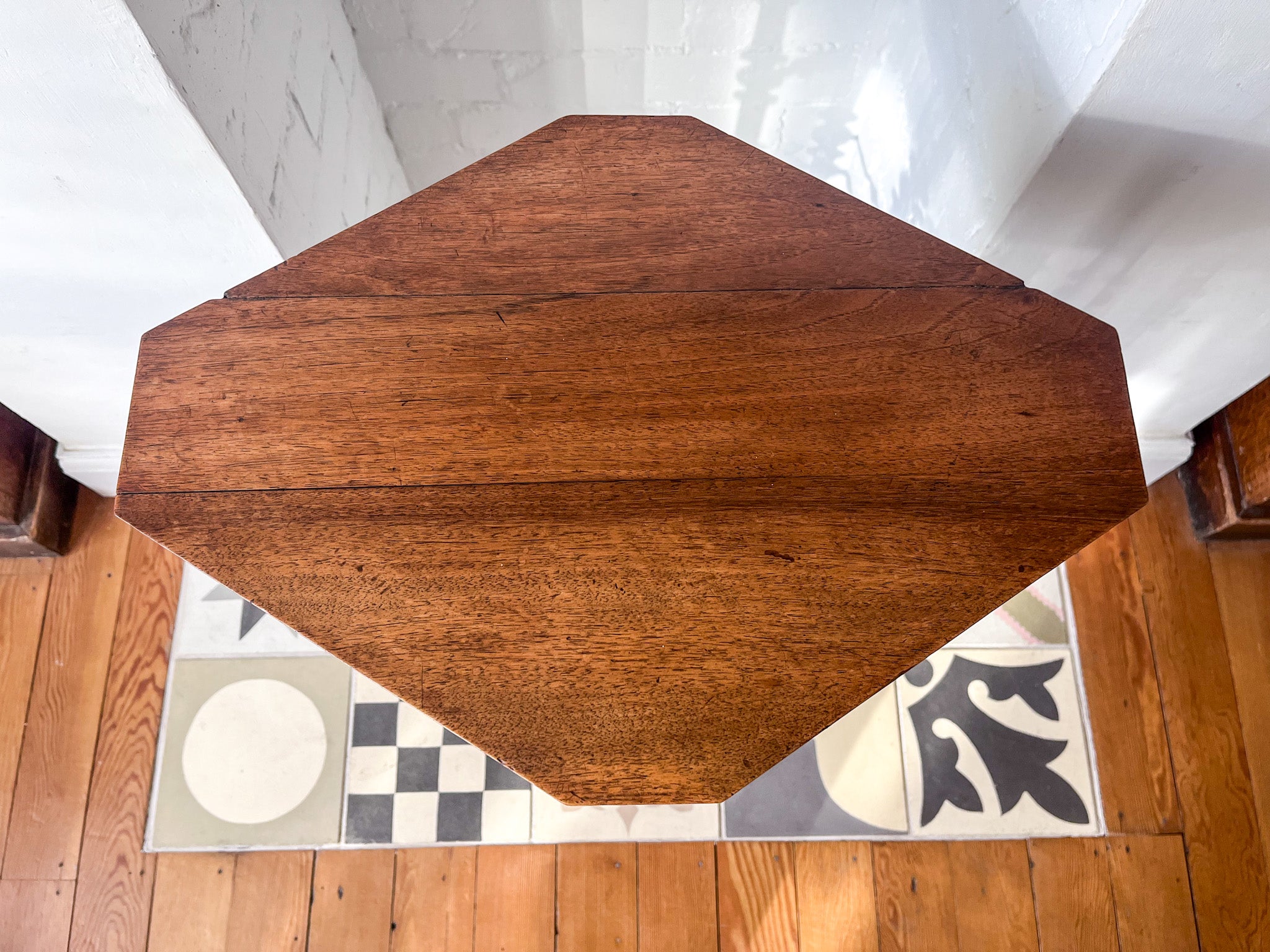 Antique Bobbin Diamond Shaped Side Table