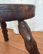 Load image into Gallery viewer, French Vintage Brutalist Stool With Carved Legs
