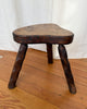 French Vintage Brutalist Stool With Carved Legs