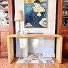 Italian Art Deco Style Burl Wood Console Table