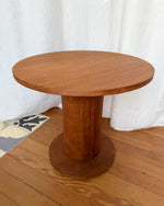 Load image into Gallery viewer, Round Art Deco Limed Pedestal Side Table
