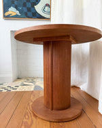 Load image into Gallery viewer, Round Art Deco Limed Pedestal Side Table
