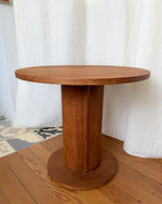 Load image into Gallery viewer, Round Art Deco Limed Pedestal Side Table
