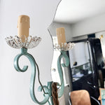 Load image into Gallery viewer, Mid Century French Wall Mirror In A Painted Frame With Sconces
