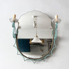 Mid Century French Wall Mirror In A Painted Frame With Sconces