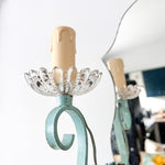 Load image into Gallery viewer, Mid Century French Wall Mirror In A Painted Frame With Sconces
