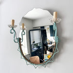 Load image into Gallery viewer, Mid Century French Wall Mirror In A Painted Frame With Sconces

