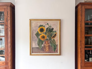 Swedish Oil On Canvas, Sunflowers, signed Gosta Gustavsson