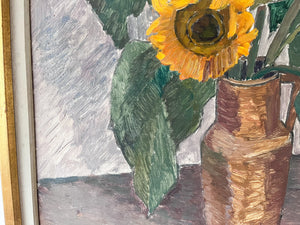 Swedish Oil On Canvas, Sunflowers, signed Gosta Gustavsson