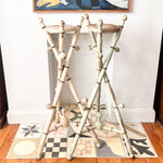 Load image into Gallery viewer, French Antique Painted Faux Bamboo Plant Stand
