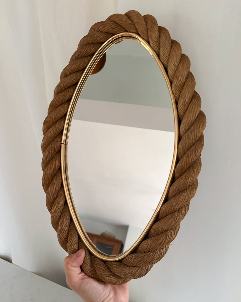 Vintage French Audoux & Minet Rope Mirror