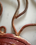 Load image into Gallery viewer, Vintage Painted Metal And Terracotta Sun Wall Hanging
