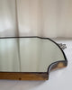 Mid-Century Italian Brass Shield Wall Mirror With Crest In The Style Of Gio Ponti