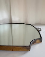Load image into Gallery viewer, Mid-Century Italian Brass Shield Wall Mirror With Crest In The Style Of Gio Ponti
