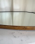 Load image into Gallery viewer, Mid-Century Italian Brass Shield Wall Mirror With Crest In The Style Of Gio Ponti
