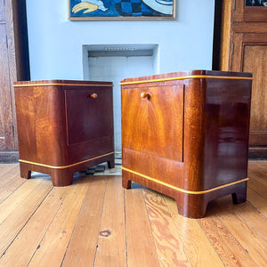 A Pair Of Vintage Art Deco Bedside Cabinets