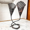 French Mid Century Perforated Metal Candlestick Attributed To Mathieu Matègot