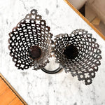 Load image into Gallery viewer, French Mid Century Perforated Metal Candlestick Attributed To Mathieu Matègot
