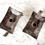 Load image into Gallery viewer, A Pair Of Brutalist Mid Century Wrought Iron Candlesticks
