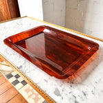 Load image into Gallery viewer, Italian Mid Century Lucite Tortoise Shell Style Tray Circa 1970s
