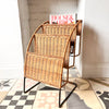 Vintage Three Tier Rattan Magazine Rack Attributed To Raoul Guys