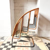 Vintage Three Tier Rattan Magazine Rack Attributed To Raoul Guys