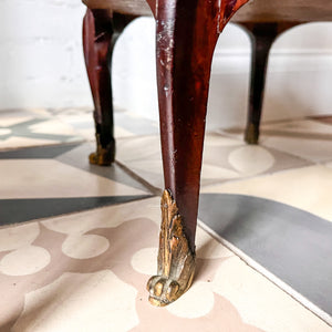 A Pair Of Antique French Bedside Tables With Marble Tops And Brass Galleries