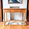 Victorian Pine Faux Bamboo Console / Hall Table / Desk