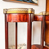 A Pair Of Antique French Bedside Tables With Marble Tops And Brass Galleries