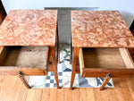 Load image into Gallery viewer, A Pair Of Continental Bedside Cabinets With Marble Tops
