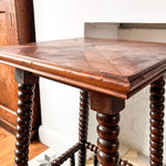Load image into Gallery viewer, French Antique Bobbin Two Tier Side Table With Parquetry Top
