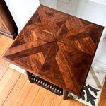 Load image into Gallery viewer, French Antique Bobbin Two Tier Side Table With Parquetry Top

