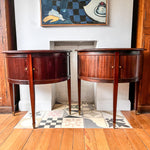 Load image into Gallery viewer, A Near Pair Of Continental Demi Lune Tambour Cabinets
